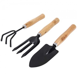 JINPRI Gardening Tools kit Hand Cultivator, Small Trowel, Garden Fork (Set of 3)