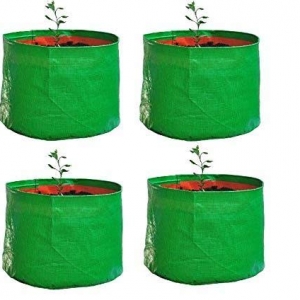 YUVAGREEN Polyethylene Grow Bag, Green, 15″ X 15 “, Pack of 4